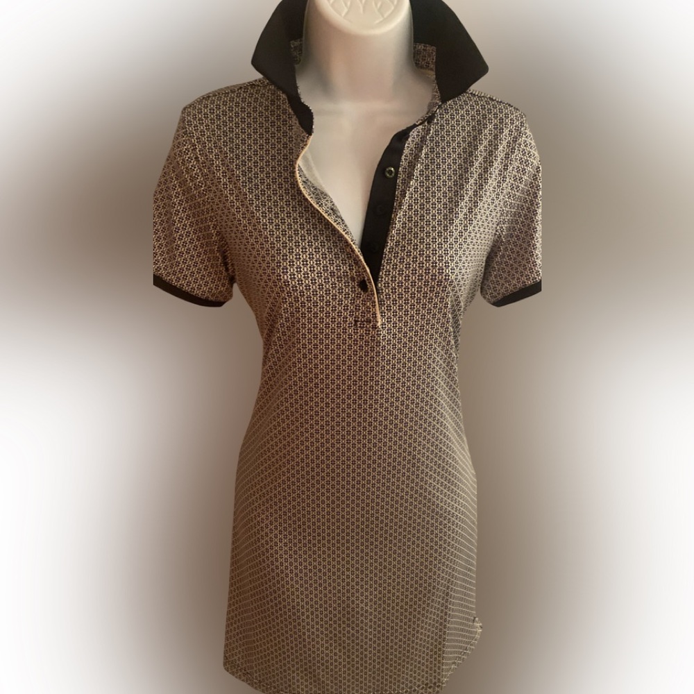 Head Black and White Patterned Golf Dress - S black white.  Nylon spandex